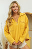 BiBi Flap Pockets Fleece Collared Sweatshirt