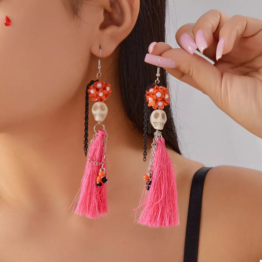 Halloween Ghost Tassel Drop Earrings