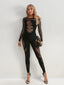 Fishing Net Sheer Long Sleeve Jumpsuit