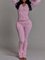 Zip Up Long Sleeve Top and Pants Set