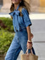 Tie Front Short Sleeve Blouse