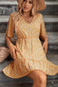 Ditsy Floral V-Neck Half Sleeve Mini Dress
