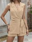 Tie Waist Vest and Shorts Set