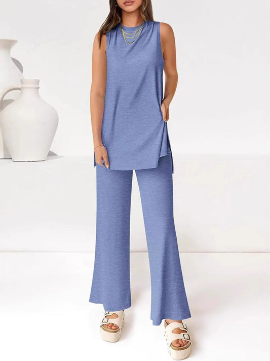 Round Neck Tank and Pants Set