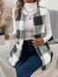 Plaid Sherpa Vest Coat with Pockets