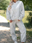 Abstract Print Loose Drop Sleeve Hoodie and Elastic Waistband Pants Set