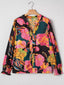 Floral Print Smocked Cuffs Puff Sleeve Blouse