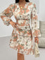 Devine Smocked Printed Long Sleeve Dress