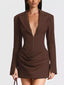 Full Size Blazer-Style Long Sleeve Mini Dress Plus Size