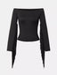 Off-Shoulder Fringe Sleeve T-Shirt