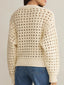 Openwork Zip-Up Cardigan
