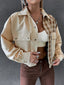 Snap Down Color Block Plaid Jacket