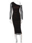 One-Shoulder Ruched Bodycon Midi Dress