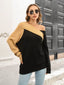 Asymmetrical Color Block Long Sleeve Sweater