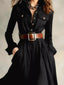 Button Front Long Sleeve Maxi Dress