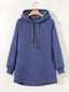 Fleece Lined Adjustable Drawstring Oversize Tunic Hoodie