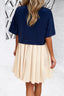 Round Neck Dropped Shoulder Mini Dress