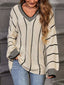 Striped V-Neck Relaxed Fit Sweater