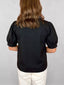 Notched Puff Sleeve Blouse