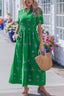 Floral Print Smocked Waist Maxi Dress