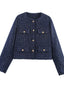 Tweed Button Up Cropped Outerwear