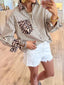 Leopard Striped Button Up Shirt