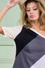 BiBi Cotton Color Block One Shoulder Top