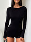 Long Sleeve Ruched Active Romper