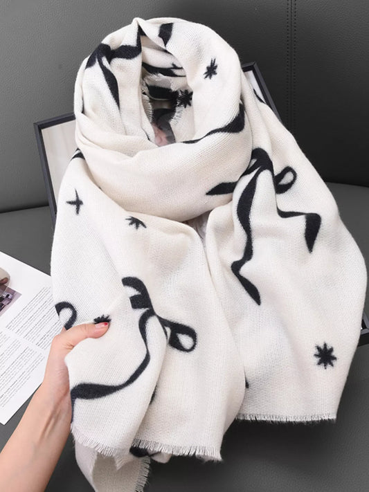 Bow Print Lightweight Scarf