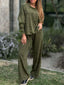 Full Size Round Neck Long Sleeve Top and Pants Set Plus Size