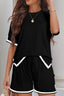 Contrast Trim Tee and Shorts Set