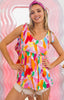 BiBi Triangle Print Tie Shoulder Top
