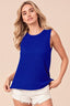 BiBi Popcorn Waffle Open Back Top with Tied Ribbon