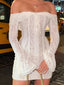 Off-Shoulder Lace Mini Dress