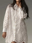 Eyelet Button Front Shirt Dress