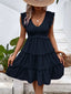 Ruffled V-Neck Cap Sleeve Dress