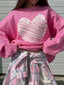 Heart Round Neck Oversized Sweater