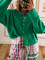 Button-Up Long Sleeve Knit Cardigan