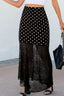 Polka Dot Patchwork Lace Maxi Skirt
