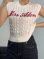Cable Knit Round Neck Sweater Vest