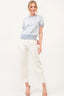 And The Why Short Sleeve Floral Pattern Knit Top