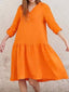 V-Neck Tiered Button Front Dress