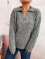 Cable Knit Johnny Collar Sweater