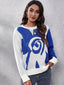 Contrast Round Neck Long Sleeve Sweater