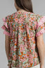 Multicolour Floral Tiered Ruffled Short Sleeve Blouse