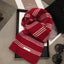 Wool Striped Contrast Knit Warm Scarf