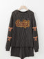 Thankful Letter Patched Sequin Bow Sleeve Twisted Ribbed Top and Short Set