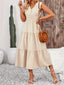 Decor Button Ruffled Tiered Midi Dress