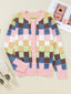 Checkered Pattern Button Front Cardigan