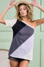 BiBi Cotton Color Block One Shoulder Top